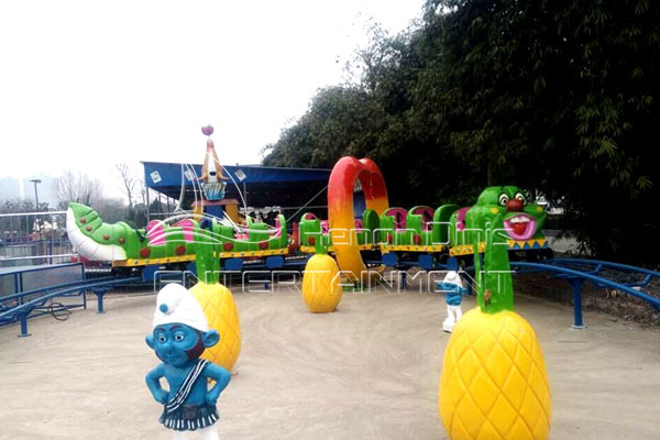 wacky worm roller coaster with cute decorations